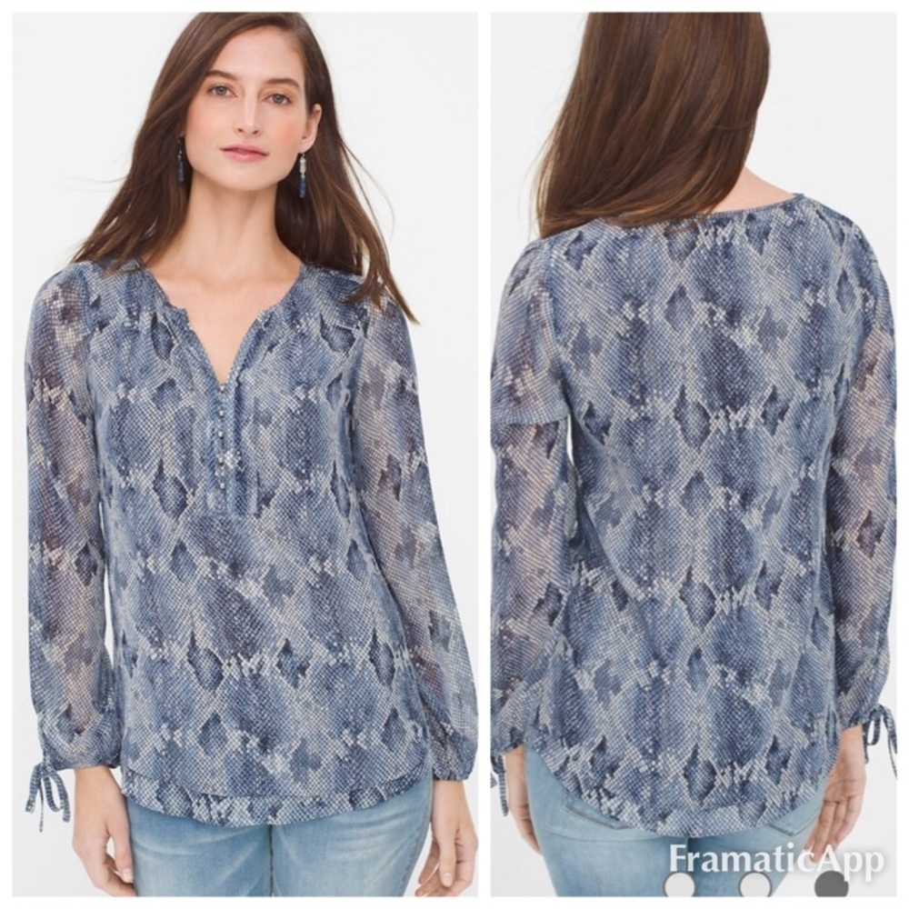WHBM Snake Print Blouse